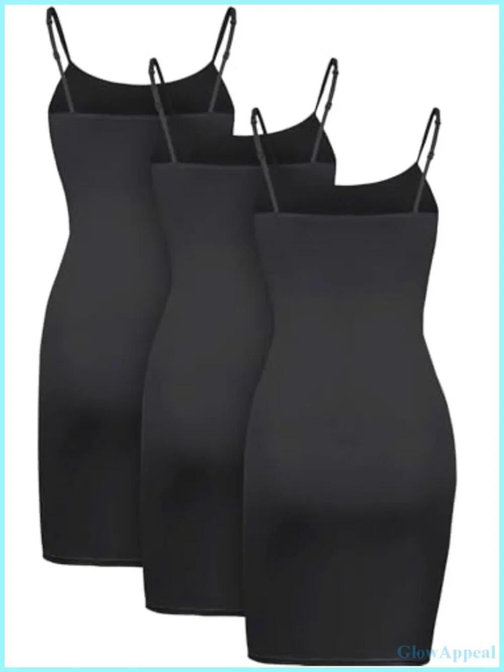 3 Pack Spaghetti Strap Cami Dress Full Slips for Layering